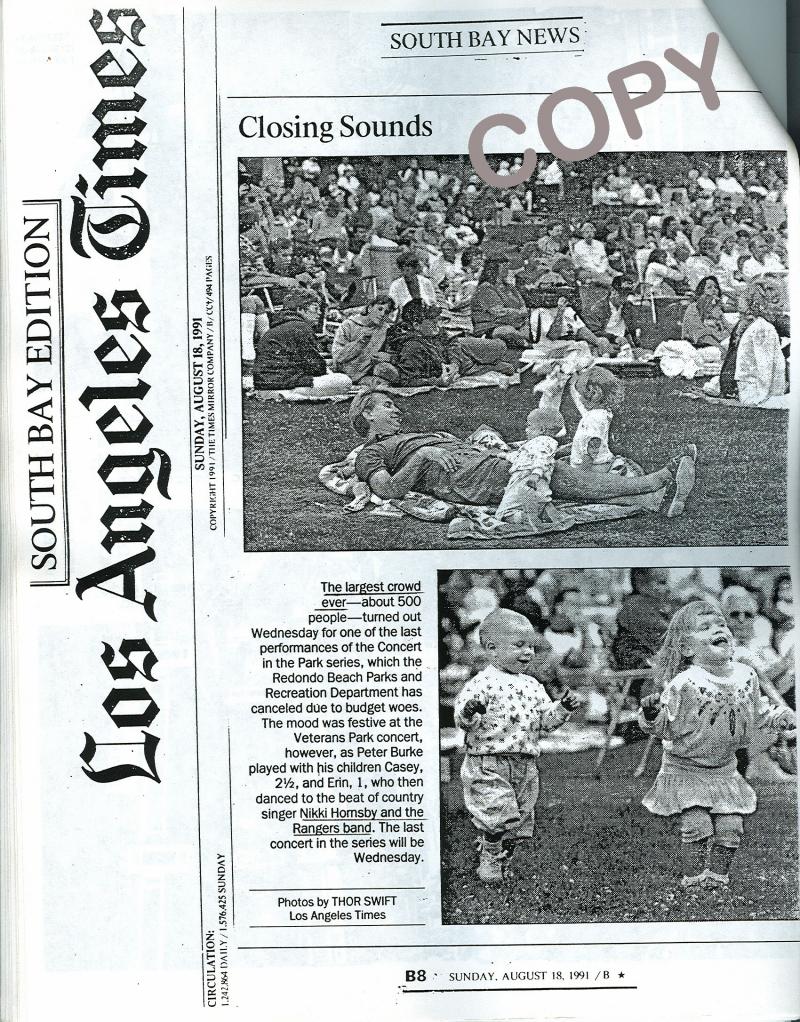 Concert Veterns Park NewsCoverage LA Times
